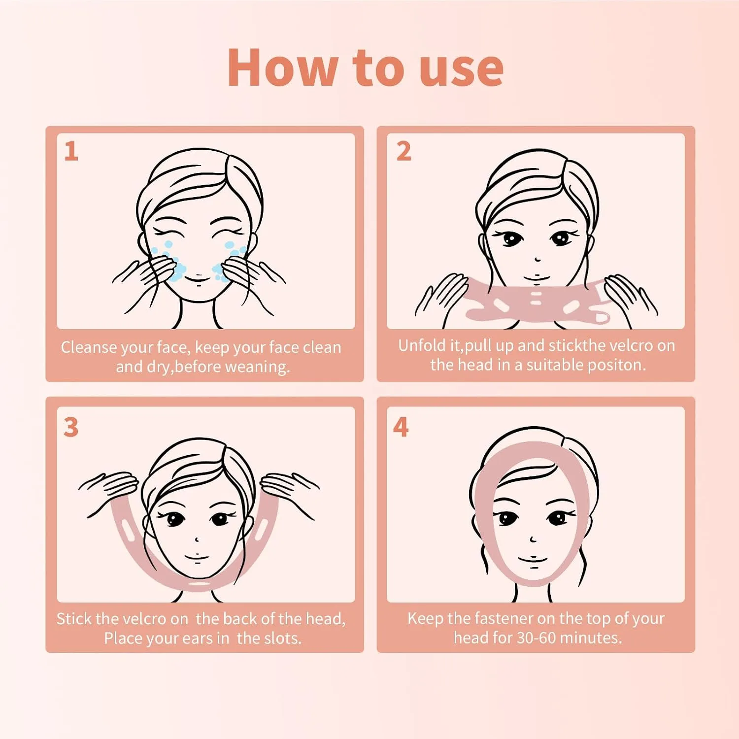 Chin Strap for Sleeping, Reusable Double Chin Reducer Eliminator for Women, V Line Lifting Mask Face Slimming Strap, Breathable Jawline Exerciser Lifting & Firming Prevent Sagging