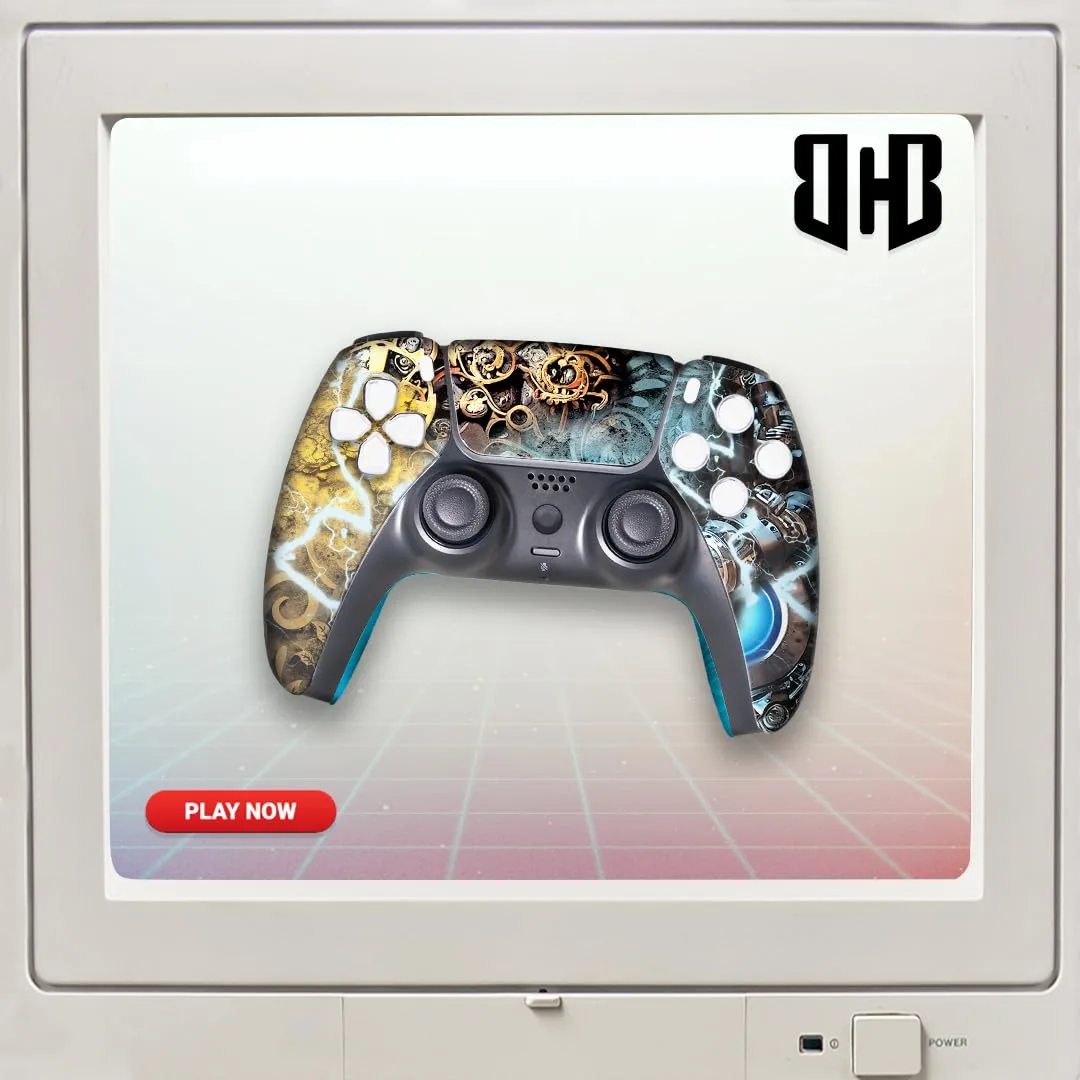 Dishonestty Custom PS-5 Controller Wireless compatible with Play-Station 5 Console by BCB Controllers | Proudly Customized in USA with Permanent HYDRO-DIP Printing (NOT JUST A SKIN)