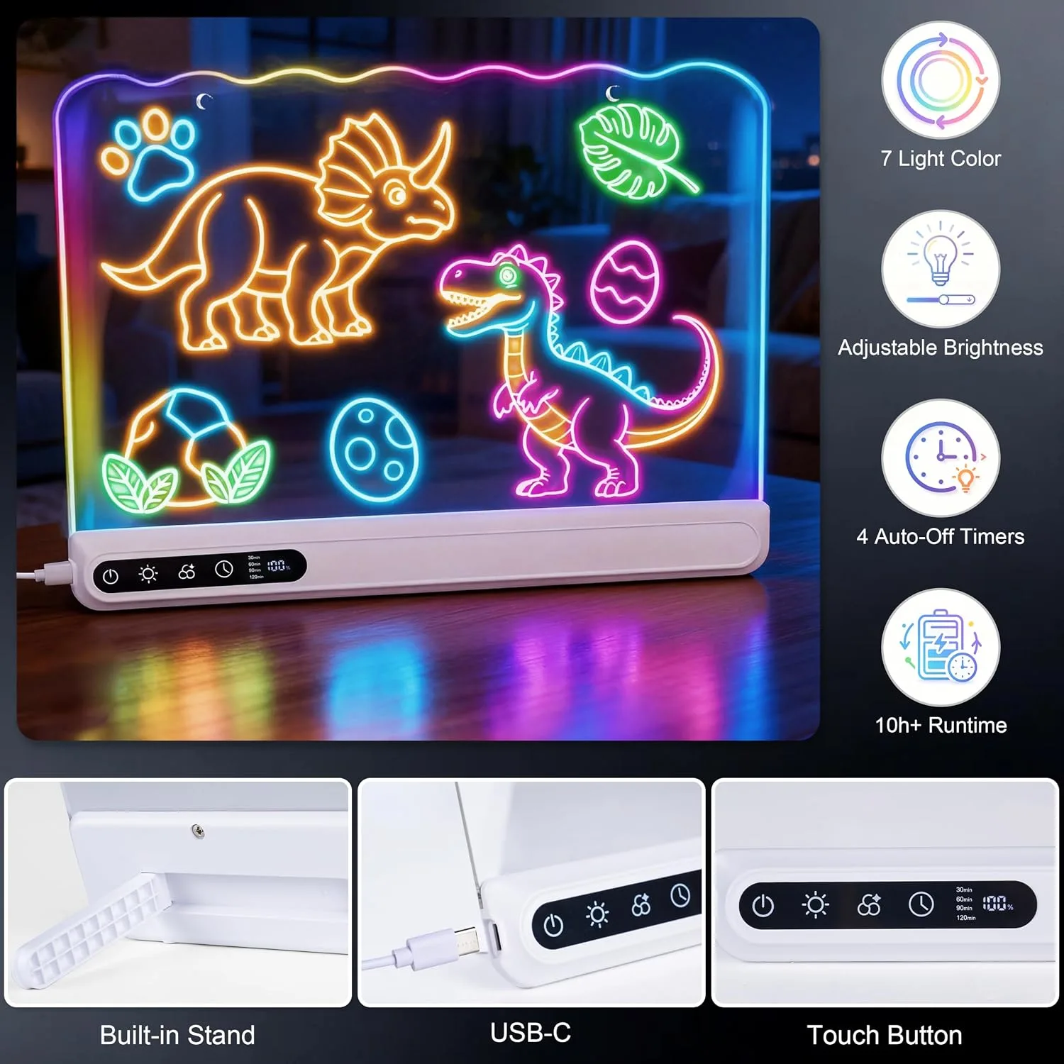 16" Led Light Up Drawing Board for Kids, Art Toy Gifts for Age 3-12