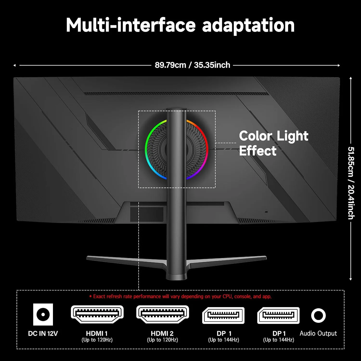 Gawfolk 37.5 Inch Gaming Curved Monitor 3840×1600p 144Hz PC Monitor
