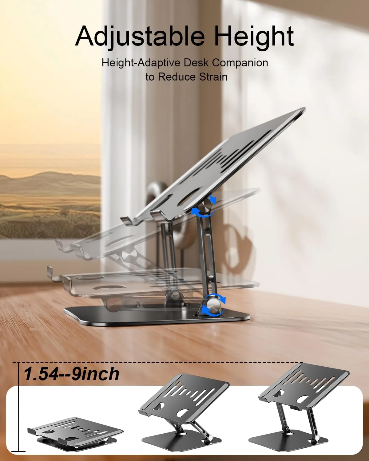Adjustable Laptop Stand, Aluminum Laptop Riser