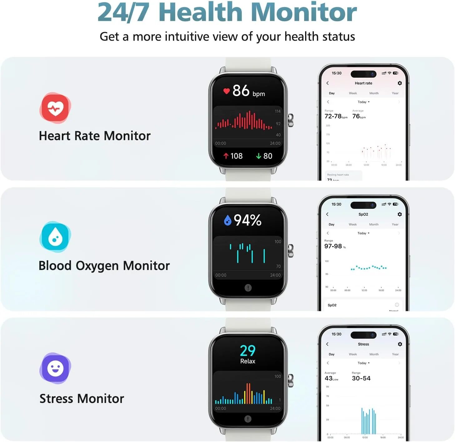 Smart Watch for Android Phones & iPhones, 120+ Sport Modes Fitness Watch