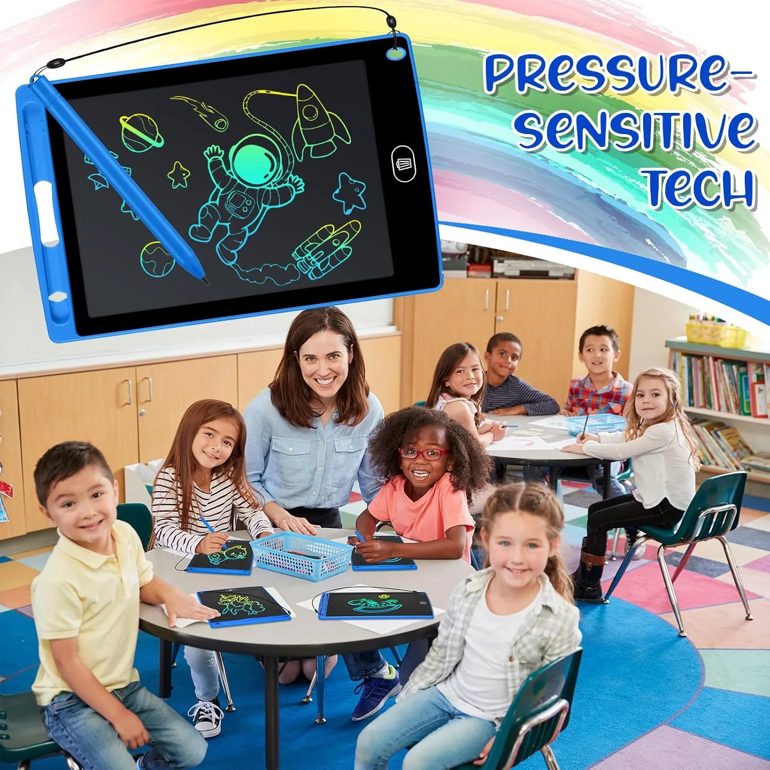 Zhehao 20 Pack 8.5 Inch LCD Writing Tablet Drawing Board,Blue,Classic