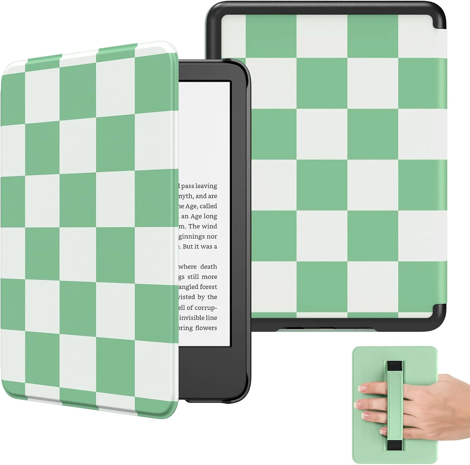 MoKo Case for 6" E-Reader (11th Generation-2024/2022), Green Checkered
