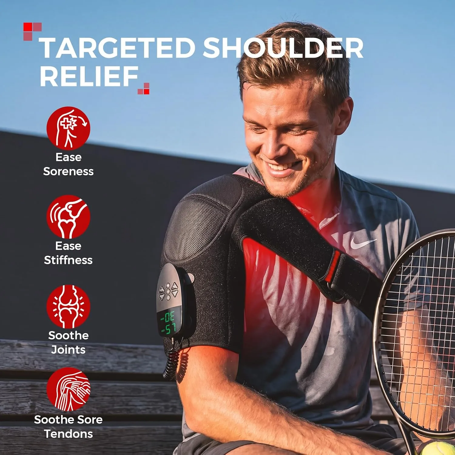 LTW 2 Pack Shoulder Massager with Heat & Red Light Therapy for Pain Relief
