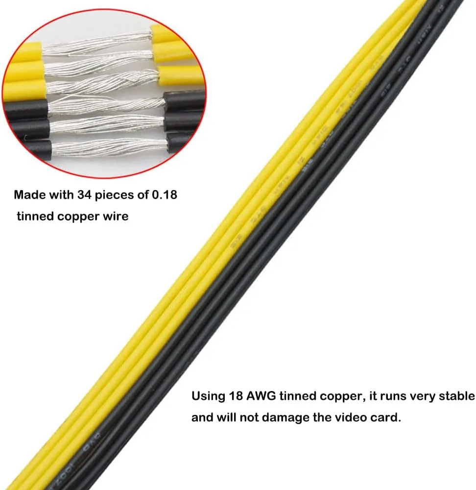 6 Pin Female to 8 Pin Male Video Card GPU Power Supply Cable (20.5inch 52cm)