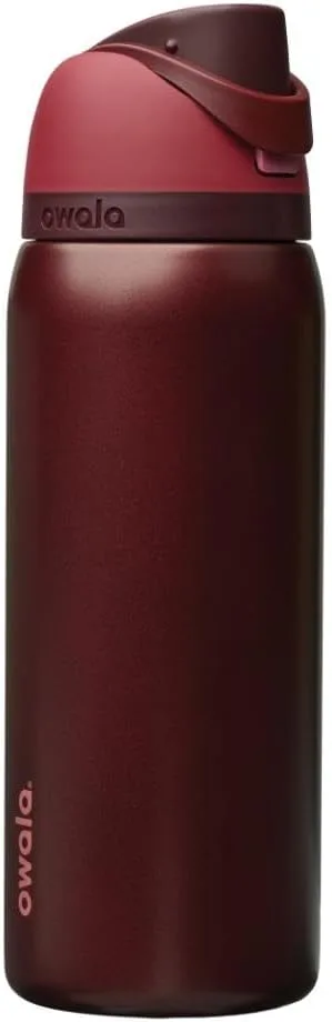 Owala FreeSip Stainless Steel Water Bottle 32 oz Black Cherry