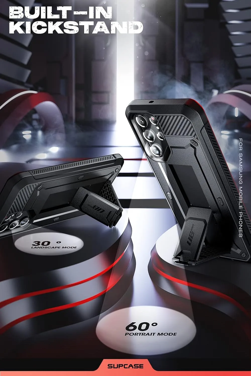 SUPCASE for Galaxy S22 Ultra Case with Built-in Screen Protector, Black