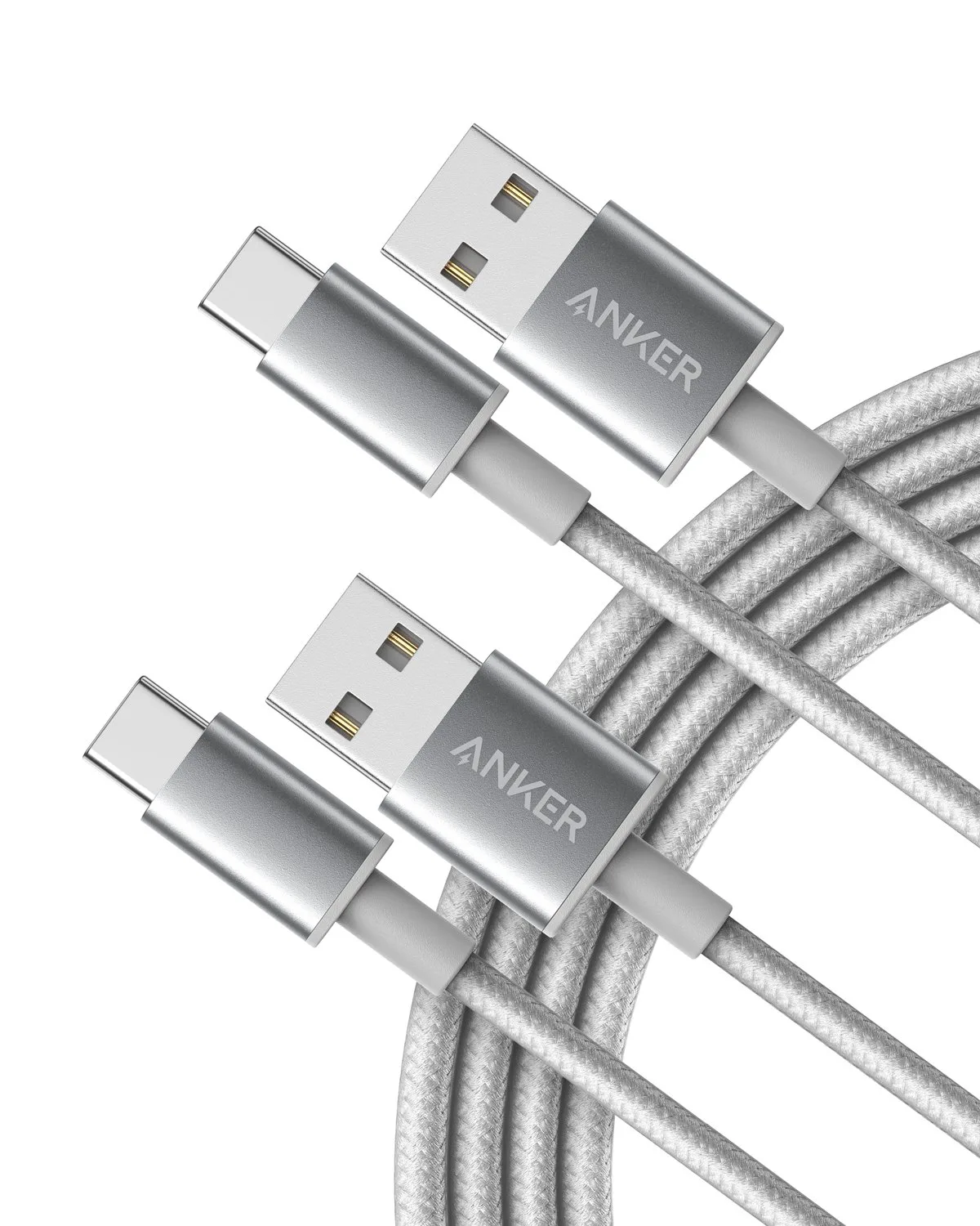 Anker USB A to USB C Cable, USB to USB C Cable (2-Pack, 6 ft, Silver)