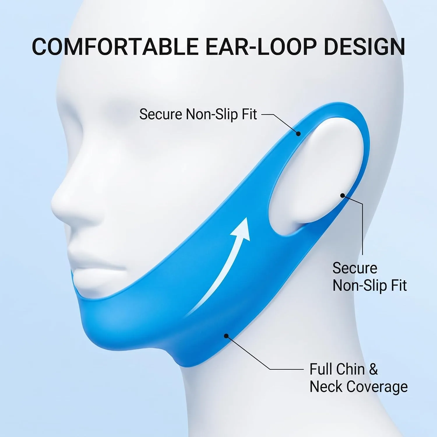 V Line Lifting Collagen Mask, 5 Pcs Double Chin Reducer & Jawline Care Blue