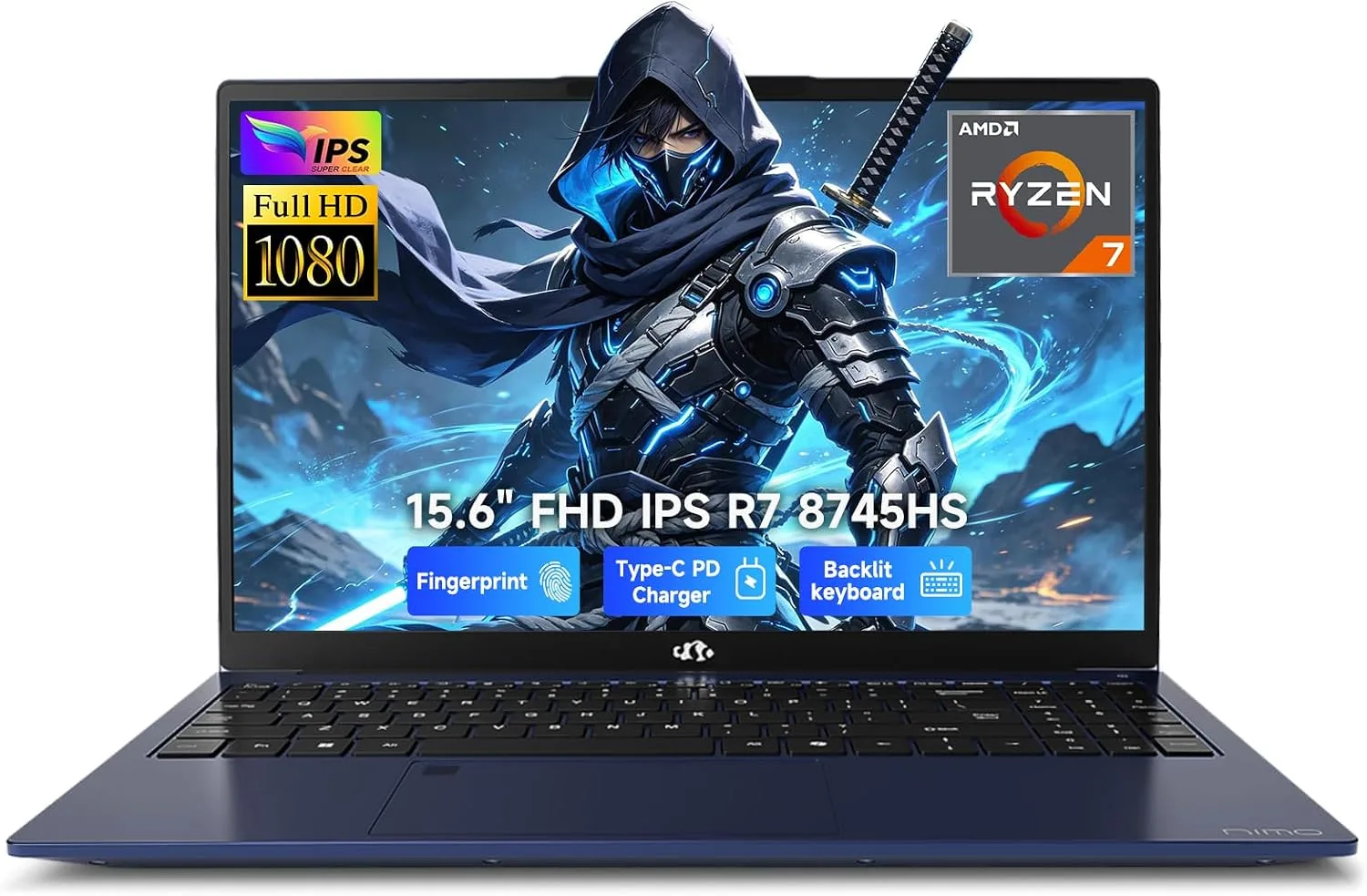 NIMO 15.6" AI Laptop 2026-2027, AMD Ryzen 7 8745HS 32GB DDR5 1TB SSD