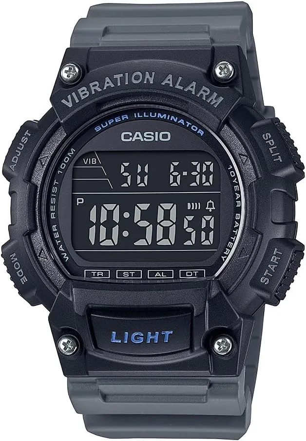 Casio W736H Series | Men’s Digital Watch | 1/100 SEC Stopwatch | Countdown Timer | Super Illuminator LED Light | 100 M Water Resistance | Daily Alarm | Auto Calendar | Dual Time | 10 Yr Battery