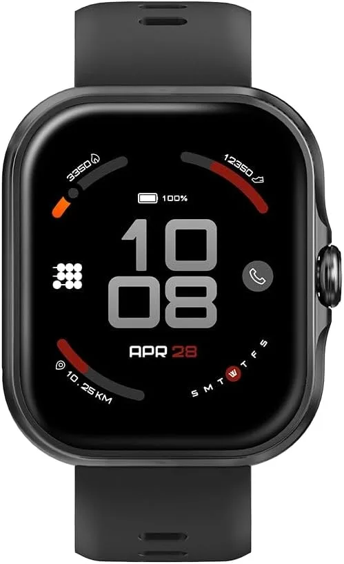 Cubitt Viva Lite Smartwatch, 1.85” AMOLED, Built-in GPS, Bluetooth Calls, VITA AI Assistant, Route Navigation, Compass, 100+ Sports Modes, 3ATM Water Resistant, Offline Music — Obsidian Black