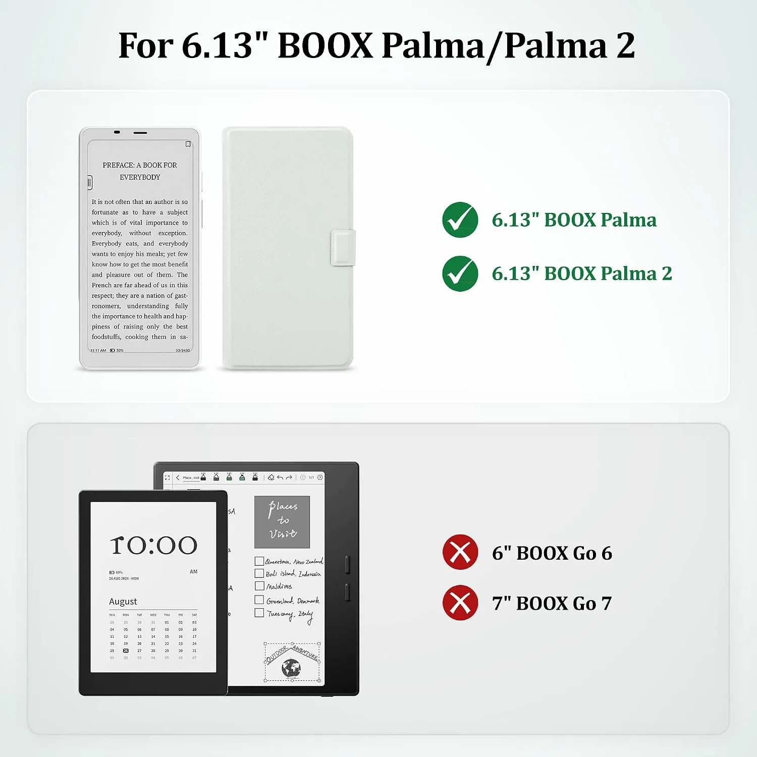 2in1 Case for Onyx BOOX Palma 2 Magnetic Detachable Folio Cover