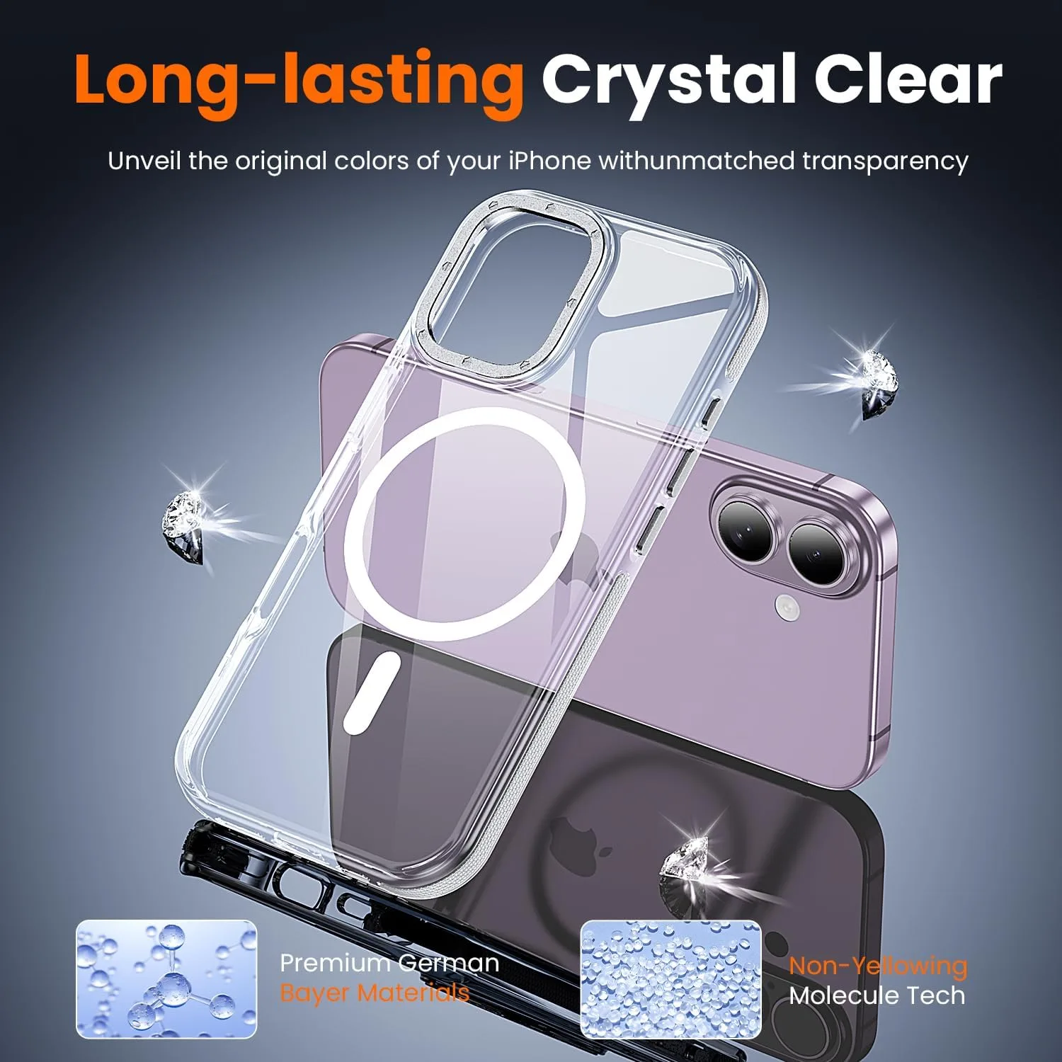 toushion 2 in 1 for iPhone 17 Case Clear Bumper