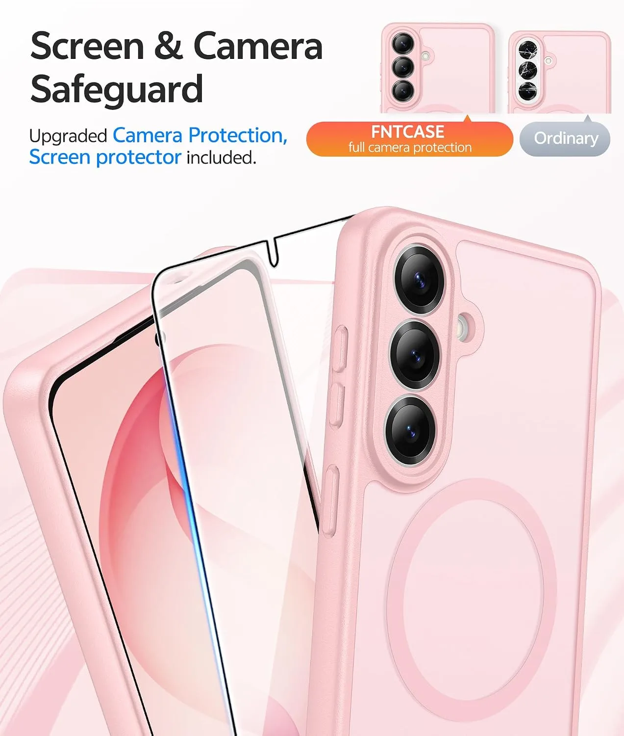FNTCASE for Samsung Galaxy S26 Case, Fit for Magsafe, Light Pink