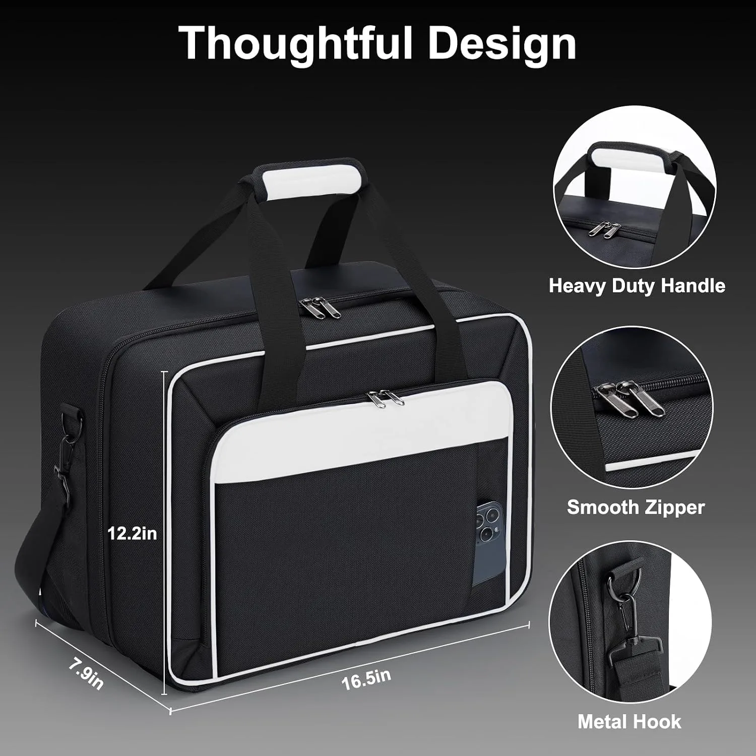 GDNasist Carrying Case Compatible with PS5/PS5 Pro/PS5 Slim, White