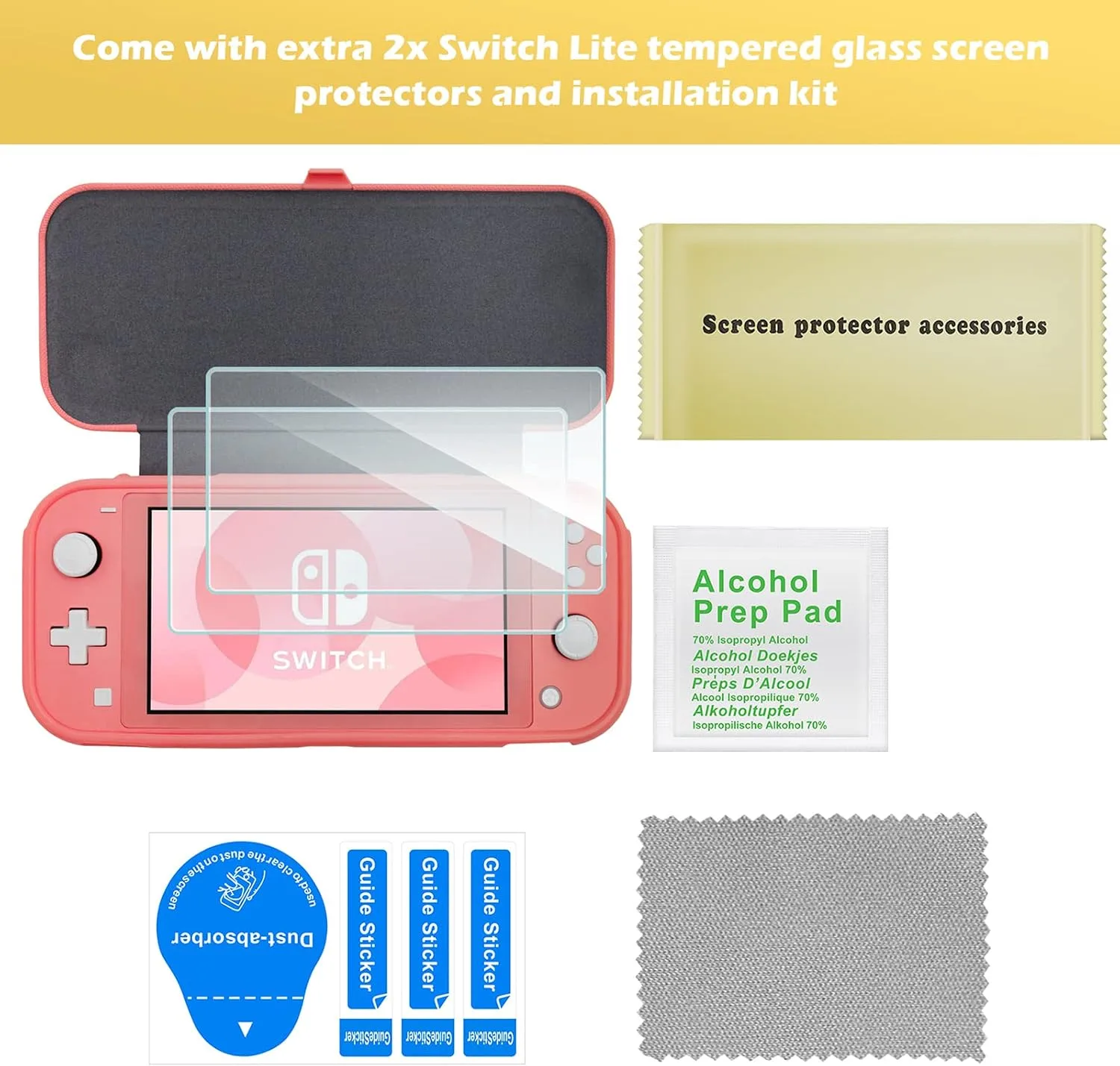 ProCase Slim Protective Case for Nintendo Switch Lite with Magnetically Detachable Front Cover, Coral