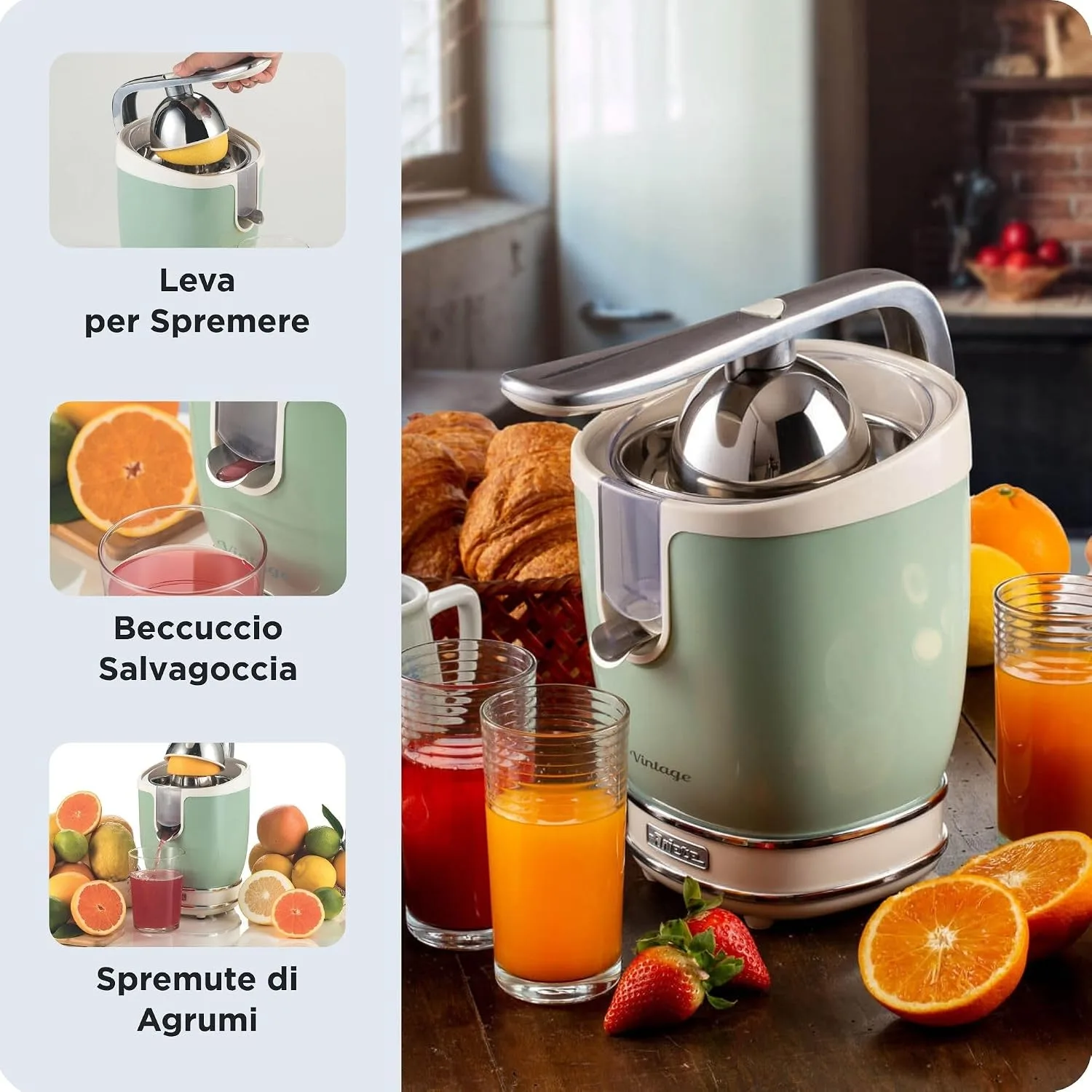 Ariete 413 electric citrus press 85 W Green
