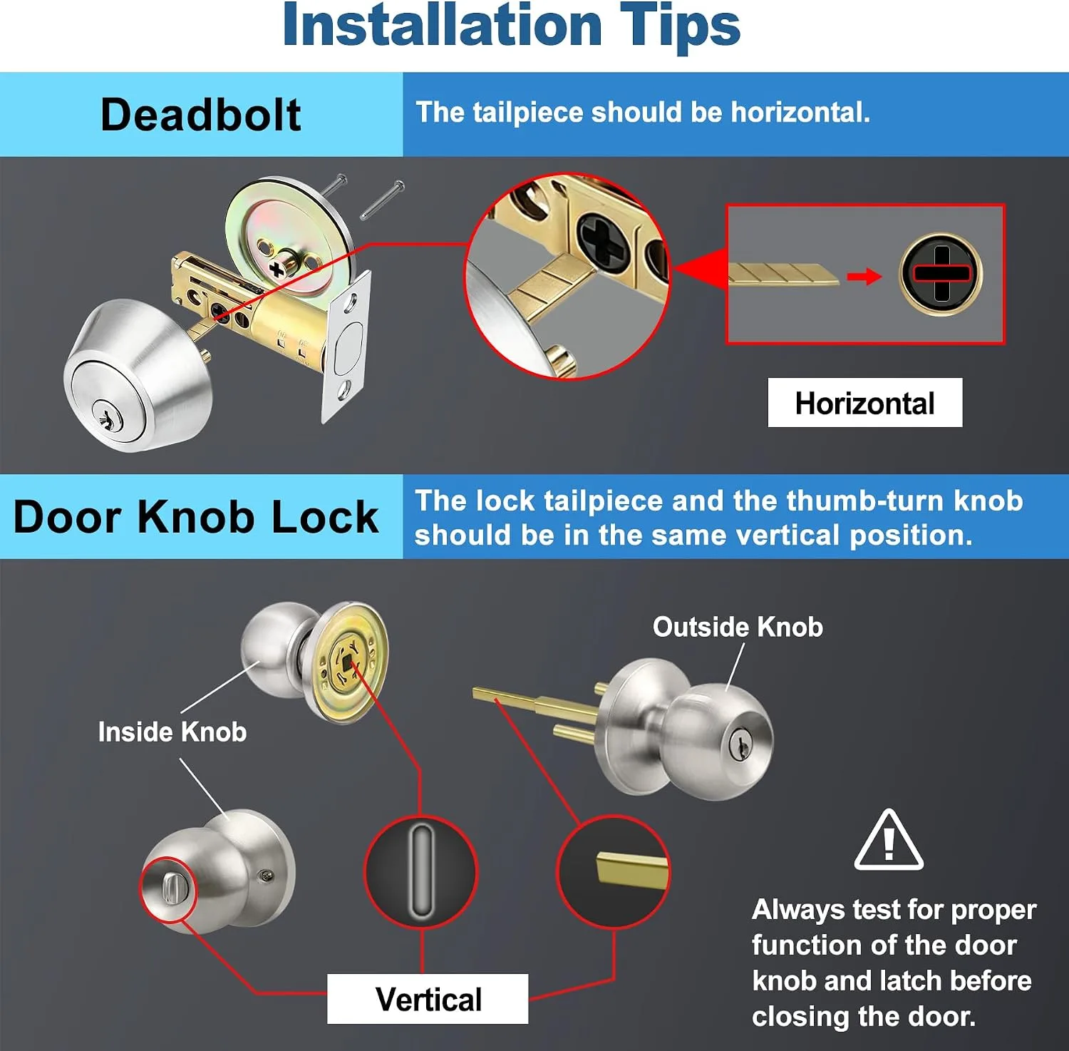 BESTTEN Keyed Same Exterior Door Knob and Single Cylinder Deadbolt Combo Set, Keyed Alike Entry Door Knobs with Lock and Keys for Entrance and Front Door, Satin Nickel