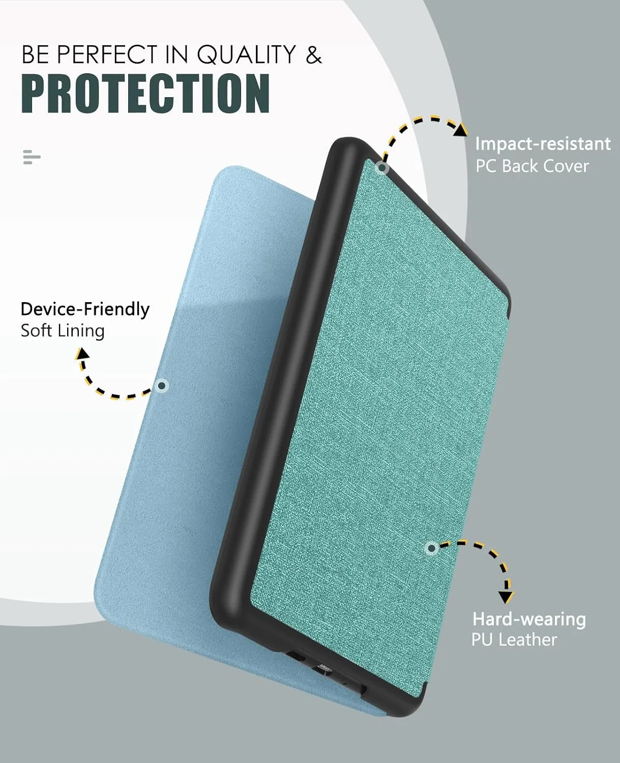 MoKo Case for 7" Kindle Paperwhite 12th Gen&Colorsoft 2024, Denim Green