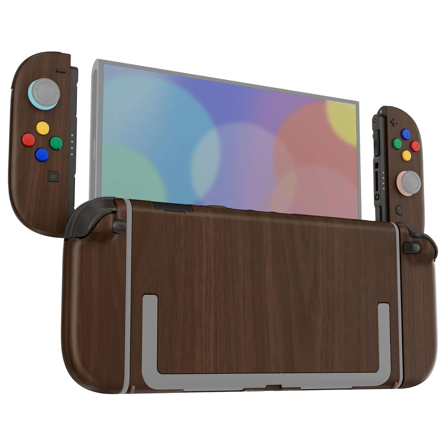 eXtremeRate DIY Replacement Shell Buttons for Nintendo Switch 2, Custom Full Set Rear Back Plate Controller Housing with Buttons for Switch 2 Handheld Console & Joycon 2 - Deluxe Version - Wood Grain