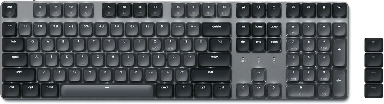 Satechi SM3 Mechanical Keyboard, White LED Backlit, Dark Gray/Gray