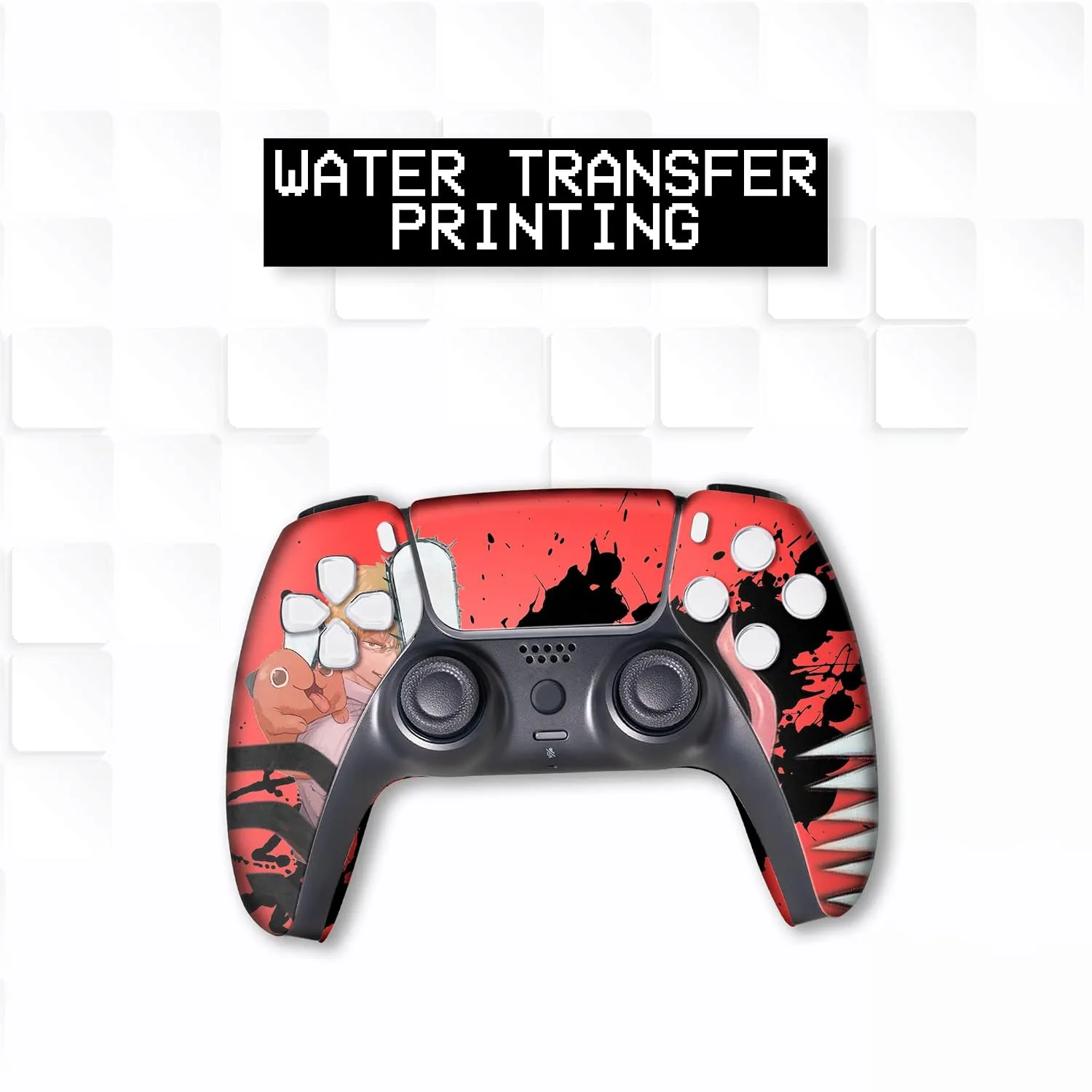 Chainsaaw Men Custom PS-5 Controller Wireless compatible with Play-Station 5 Console by BCB Controllers | Proudly Customized in USA with Permanent HYDRO-DIP Printing (NOT JUST A SKIN)