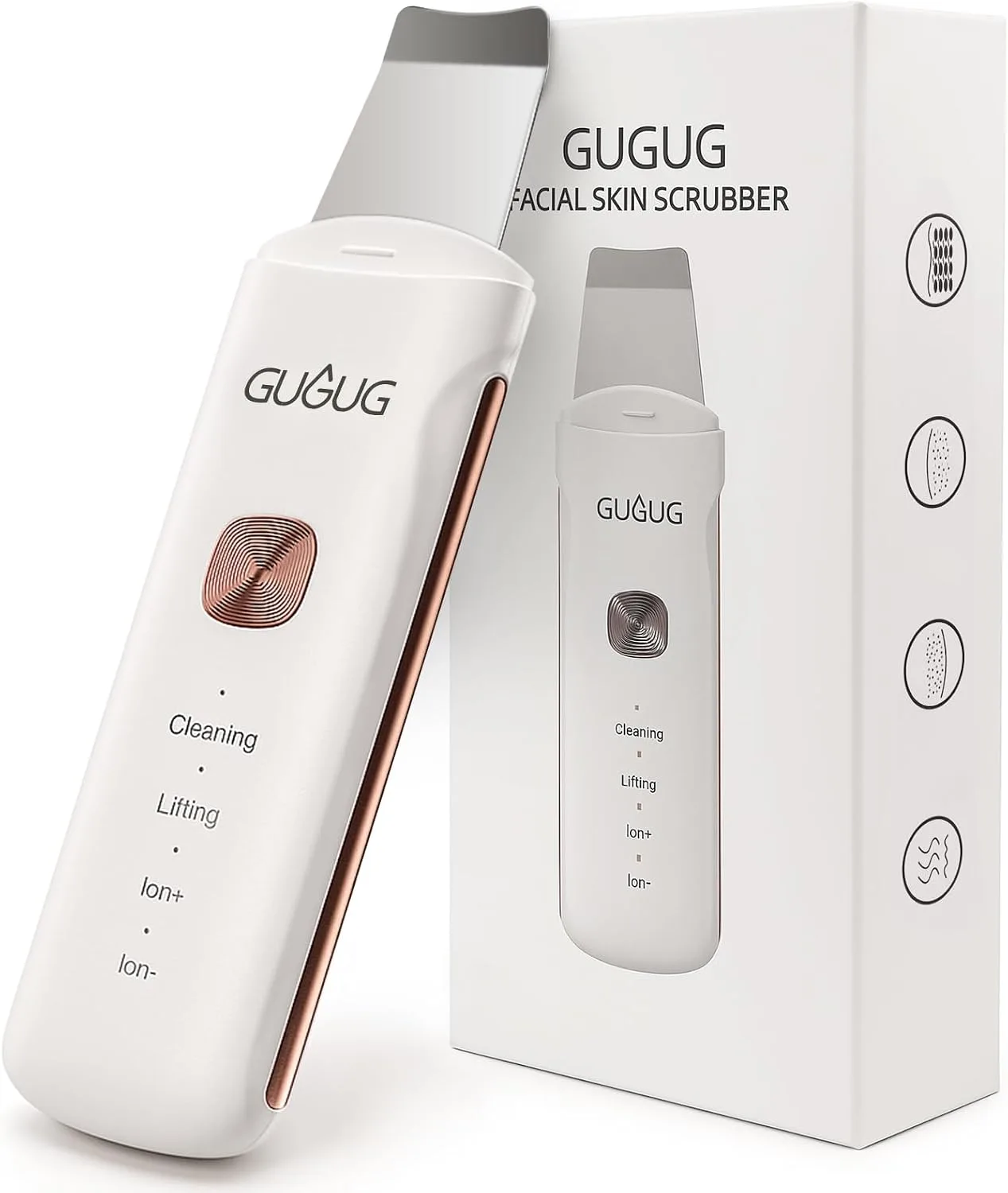 GUGUG Waterproof Skin Scrubber 4-in-1 Facial Spatula Pore Cleaner for Face