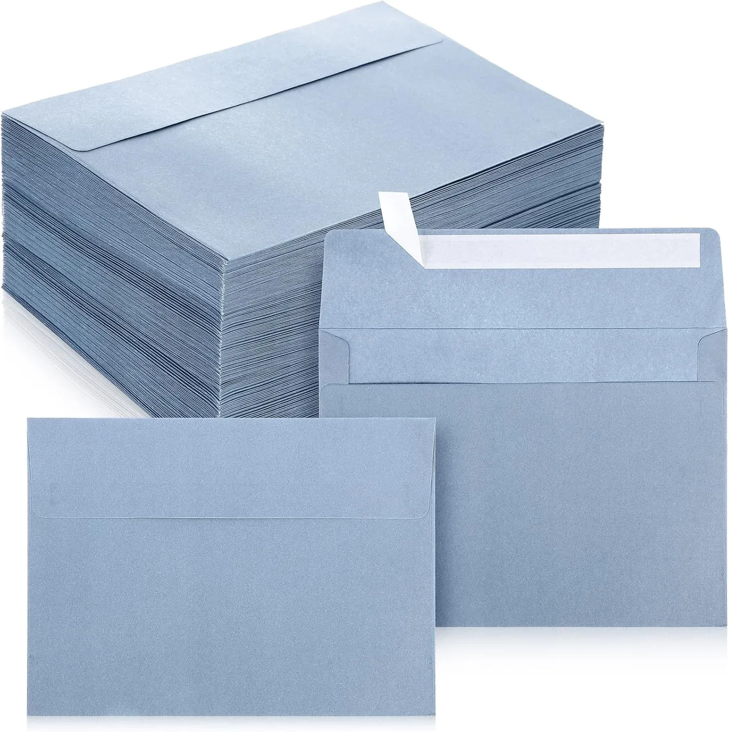 Ctosree 200 Pcs Dusty Blue Invitation Envelopes Peel Stick Seal 120 GSM A7 Heavyweight Dusty Blue Invitation Envelopes for Greeting Cards Wedding Birthday
