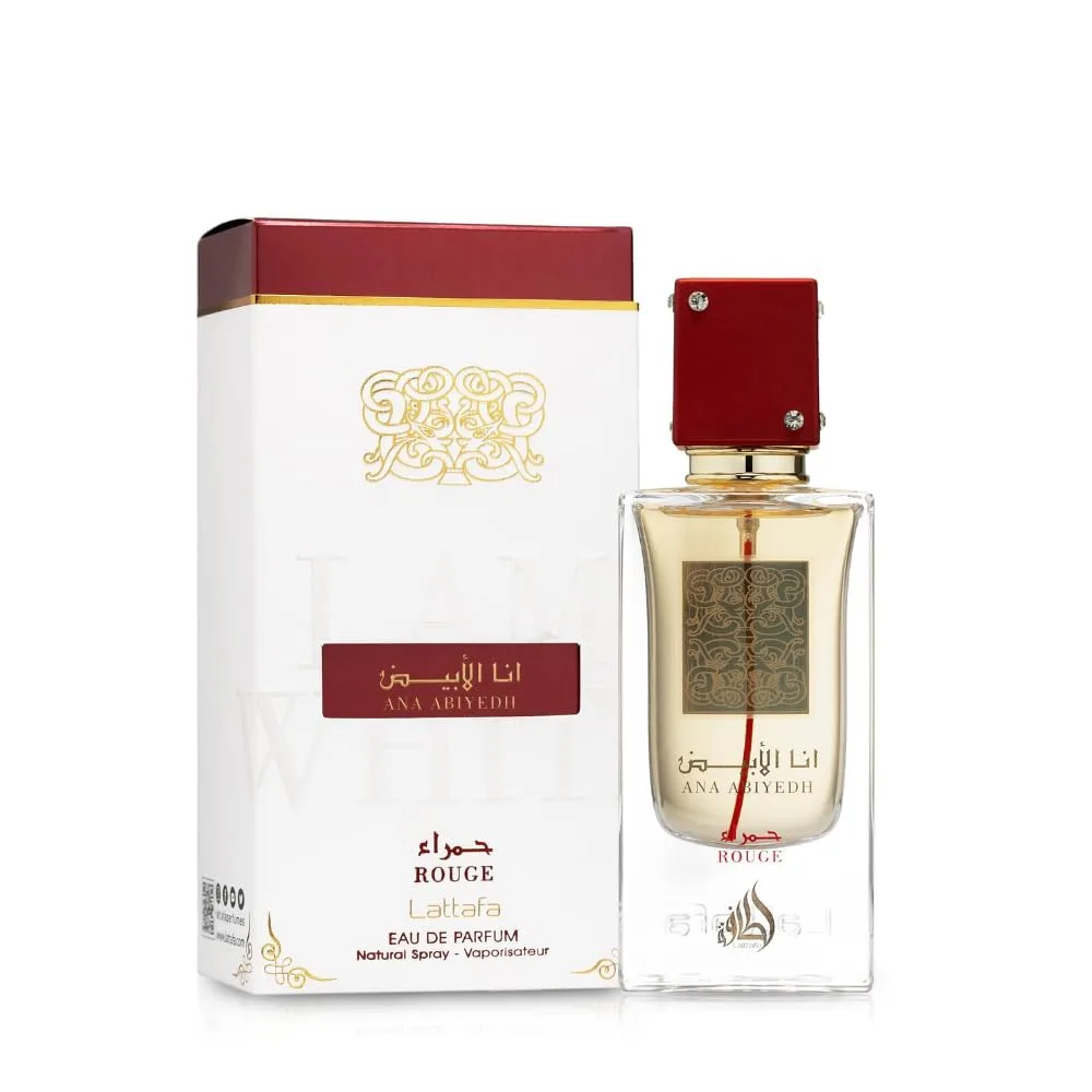 Lattafa Perfumes Ana Abiyedh Rouge for Unisex Eau de Parfum Spray, 2.0 Ounce / 60 ml