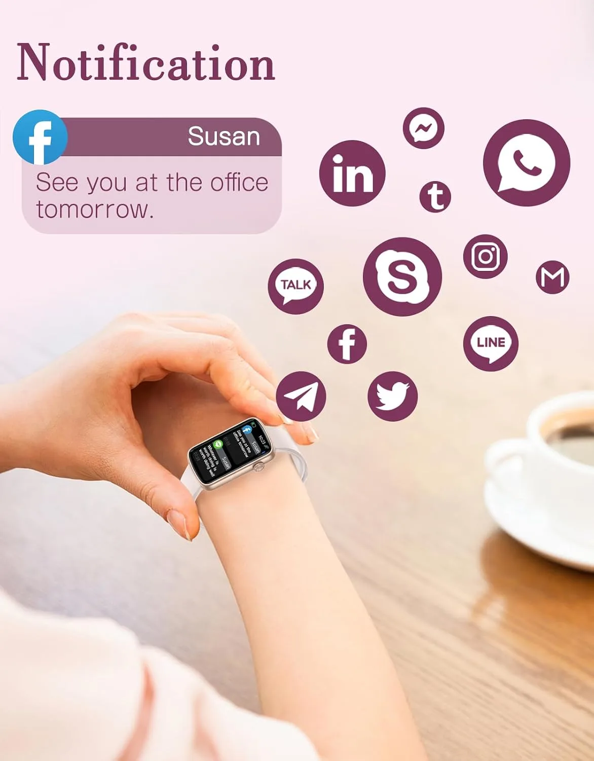 Fitness Watches for Women, LYNN2 Fitness Tracker with Heart Rate Monitor Blood Oxygen/Sleep Tracker Pedometer, Slim Step Tracker Watch for iOS/Android Phones Waterproof (Milky White)