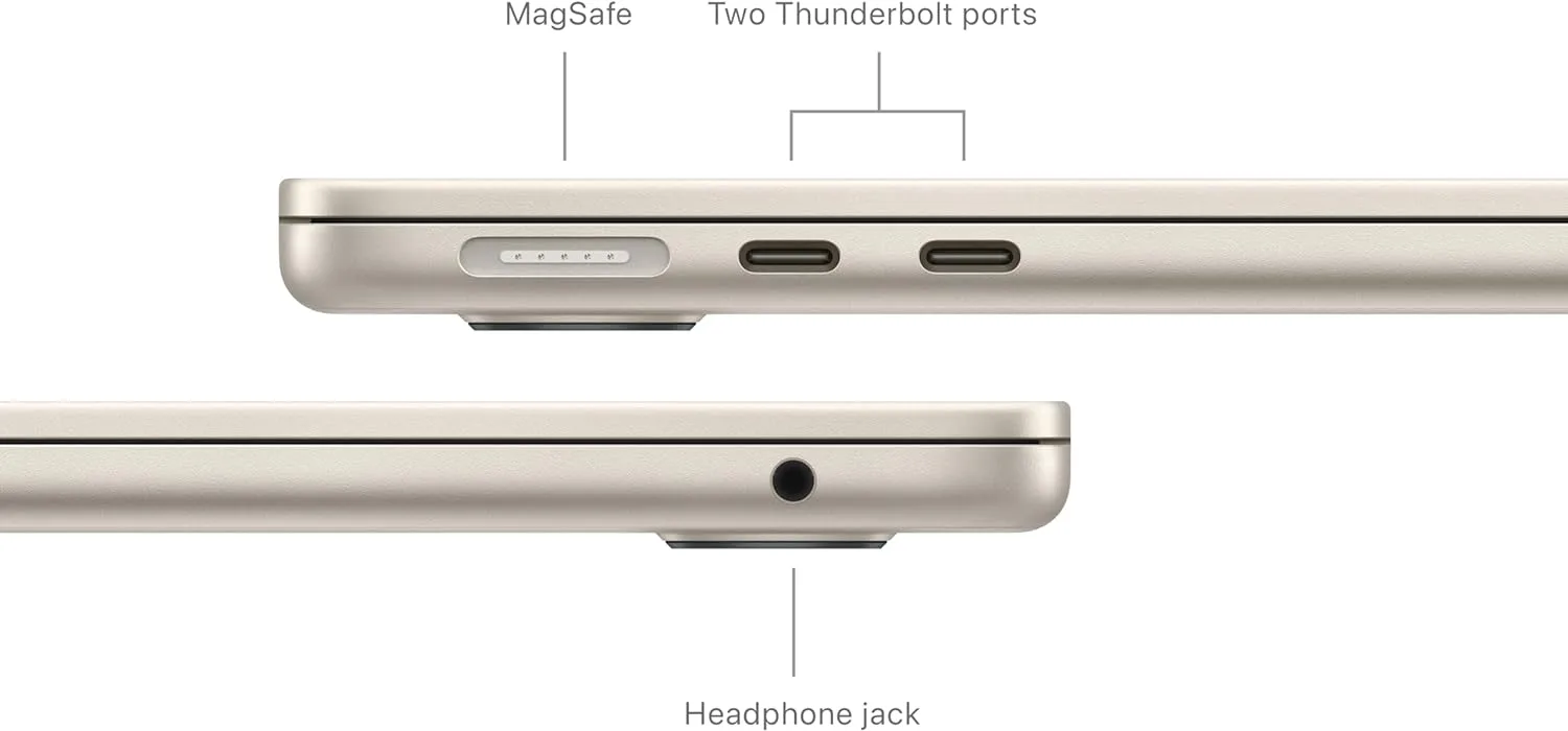 Apple 2024 13.6-inch MacBook Air with Apple M3 chip, 8GB RAM, 256GB SSD Storage, Starlight (Renewed)