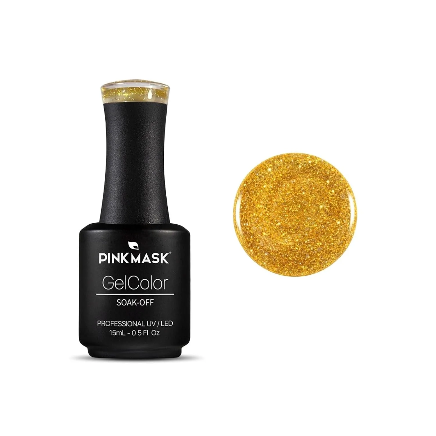 PINK MASK Professional Gel Color Base Coat Nail Polish - 15ml / 0.5 oz - Multiple Shades & Strengthening Formula - Long Lasting Soak Off UV/LED Gel Polish (Pineapple)