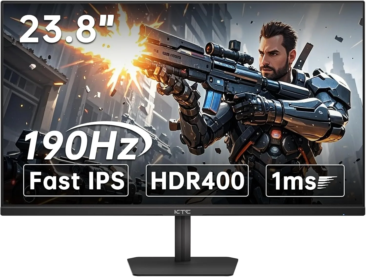 KTC 24 Inch 190Hz Gaming Monitor, FHD 1080P, HDR 400, Fast IPS, H24F8