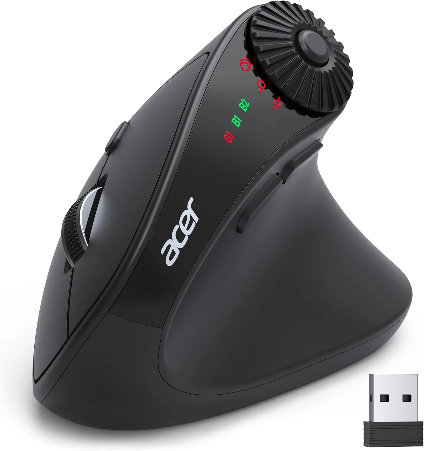 Acer Ergonomic Mouse Wireless with Side Scroll, Bluetooth Mouse for Laptop