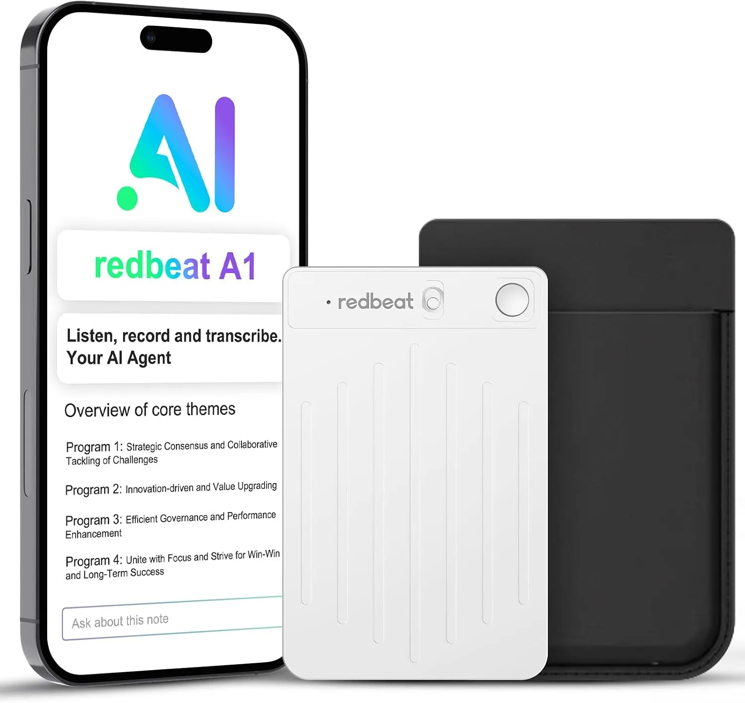 AI Voice Recorder, Free Lifetime Transcribe & Summarize, AI Note Taking Device with Case, Audio Recorder for Meetings & Calls, Lectures, Support 120 Languages (Silver)