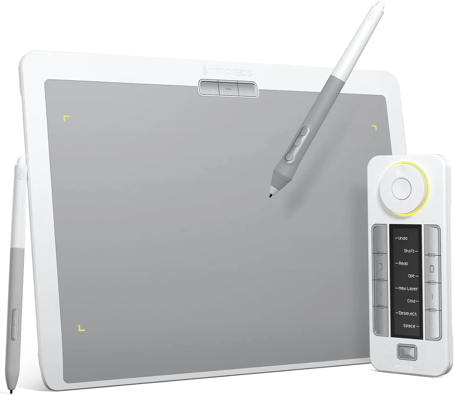XENCELABS DrawingTablet Medium, Graphic Tablets with 40 Customizable Quick Keys, 12" Ultrathin Pen Tablet with 2 Battery-Free Stylus, 8192 Levels Pressure for Win/Win 11 ARM/Mac/Linux, Nebula White