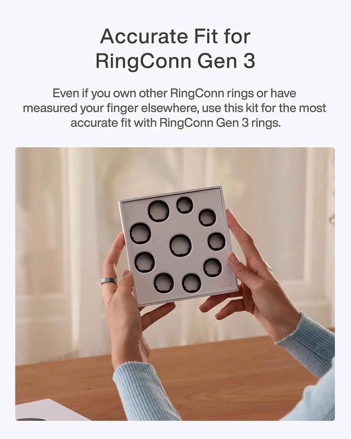 RingConn Gen 3 Sizing Kit - Size Before You Buy (Sizes 6-15)