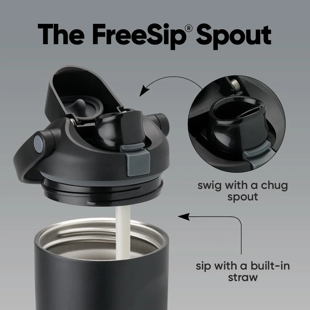 Owala FreeSip Sway - Stainless Steel - 40-oz. - Black (Very, Very Dark)