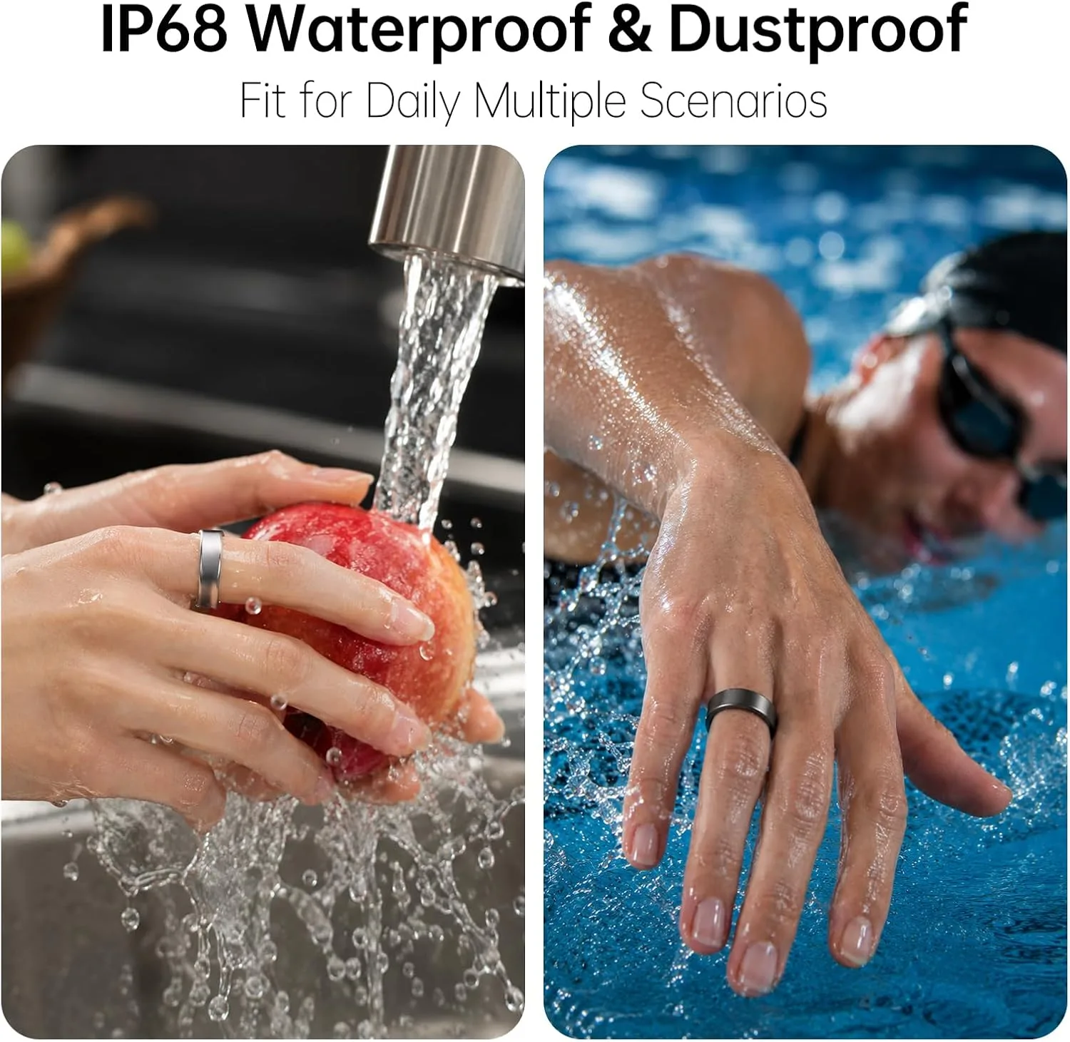 DAWEI Smart Ring Blood Oxygen Level Tracking Sleep Heart Rate