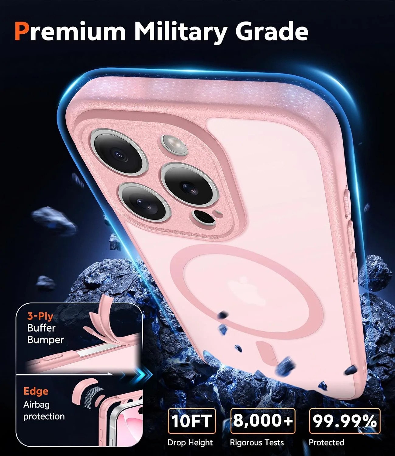 FNTCASE for iPhone 16 Pro Case Compatible with Magsafe Matte PhoneCase