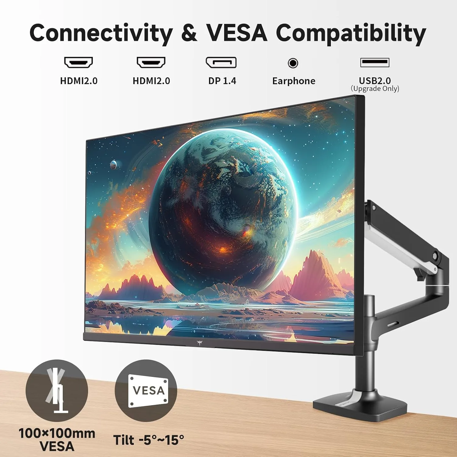 KTC 27 Inch QHD 144Hz Gaming Monitor 2K 1440P FreeSync & G-Sync H27T27S