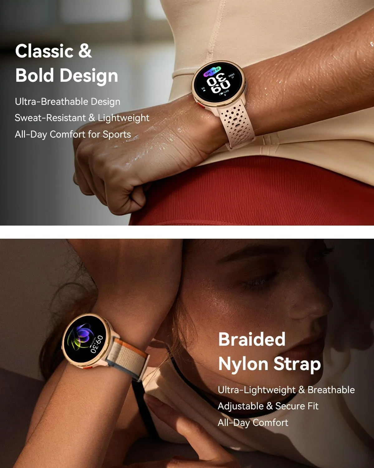 Quican Smart Watches for Women & Men, Compatible with iPhone & Android