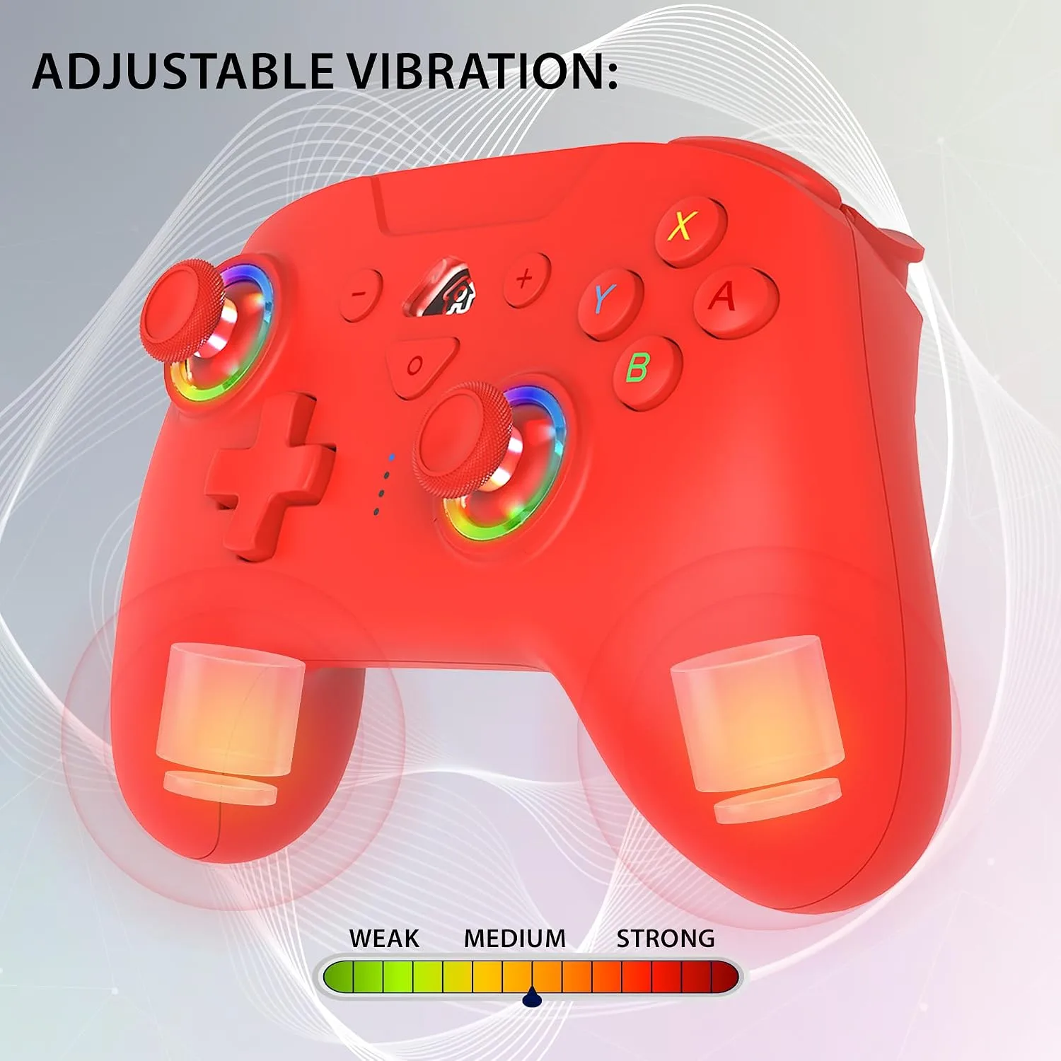 SUBSONIC - Switch and Switch 2 Wireless Controller - LED Pro controller Red