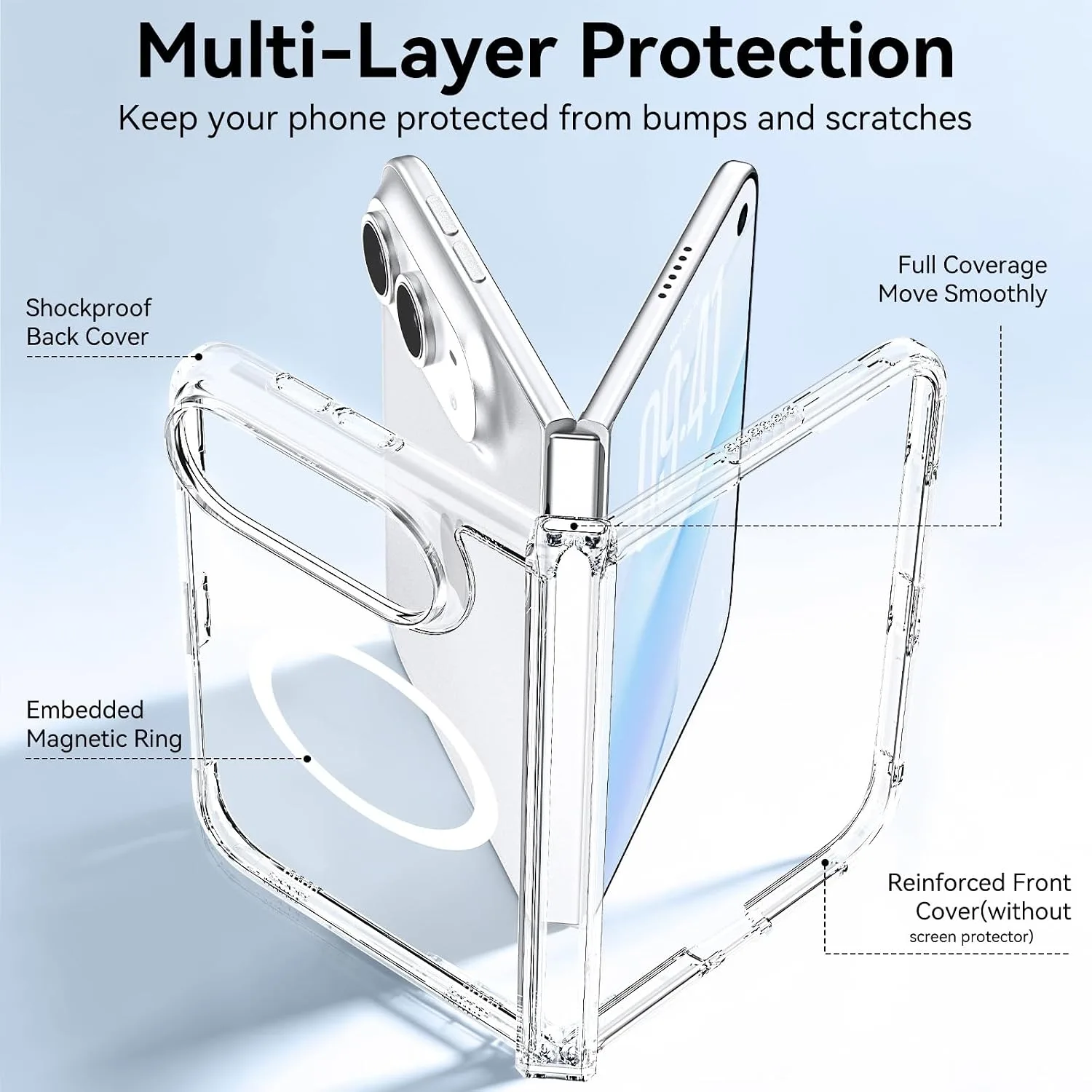 YINLAI Case for iPhone Duo 7.6-Inch,Compatible with Magsafe,Crystal Clear