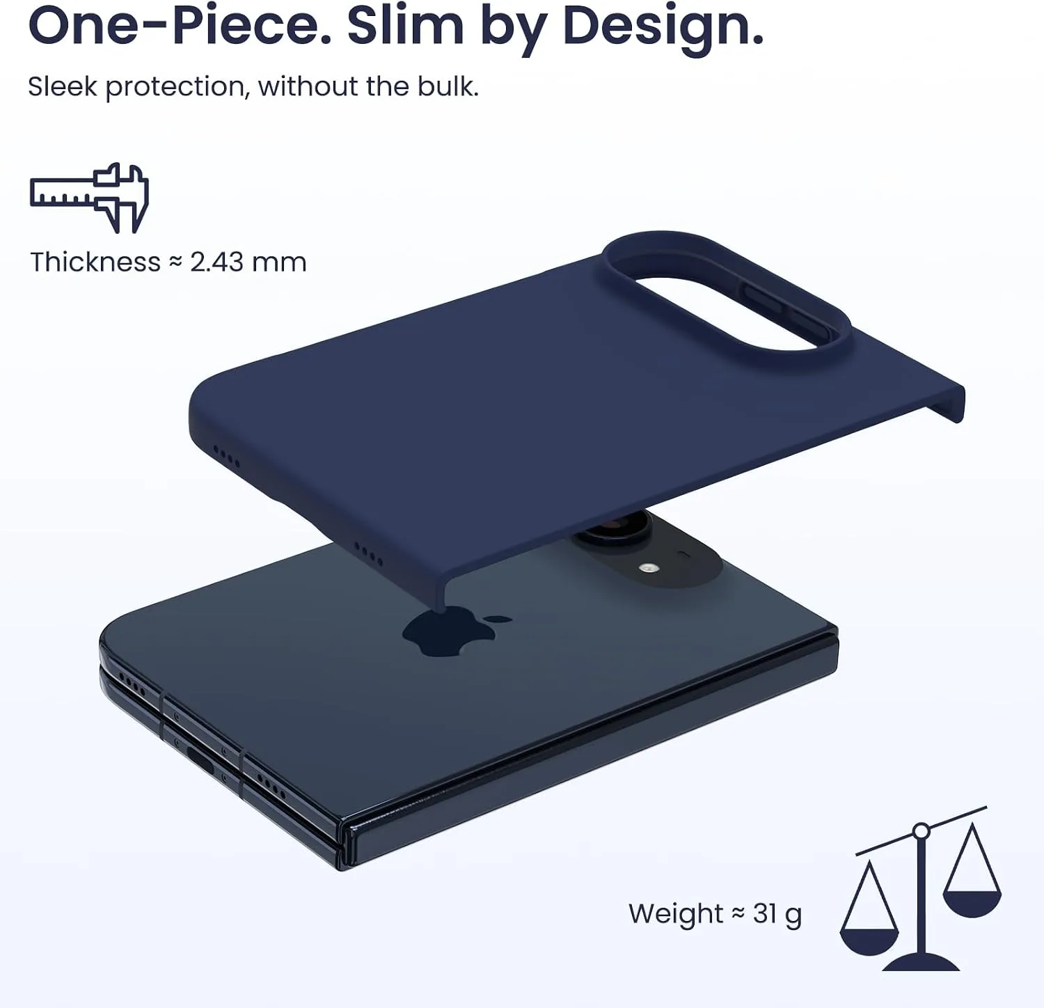 ORNARTO for iPhone Duo Case,Magnetic Slim Liquid Silicone,Navy Blue