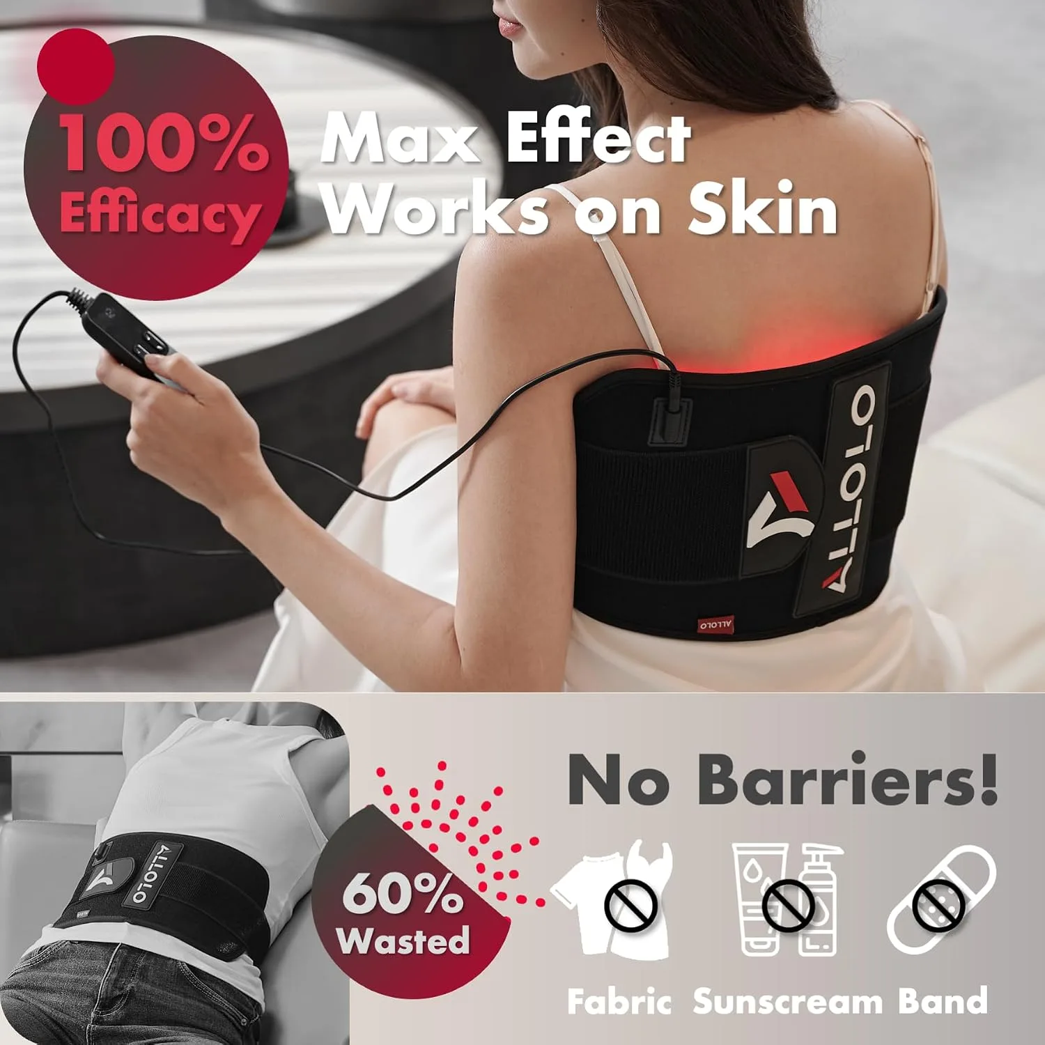 ALLOLO Red Light Therapy for Body, 3 in 1 LEDs Red Light Therapy Belt
