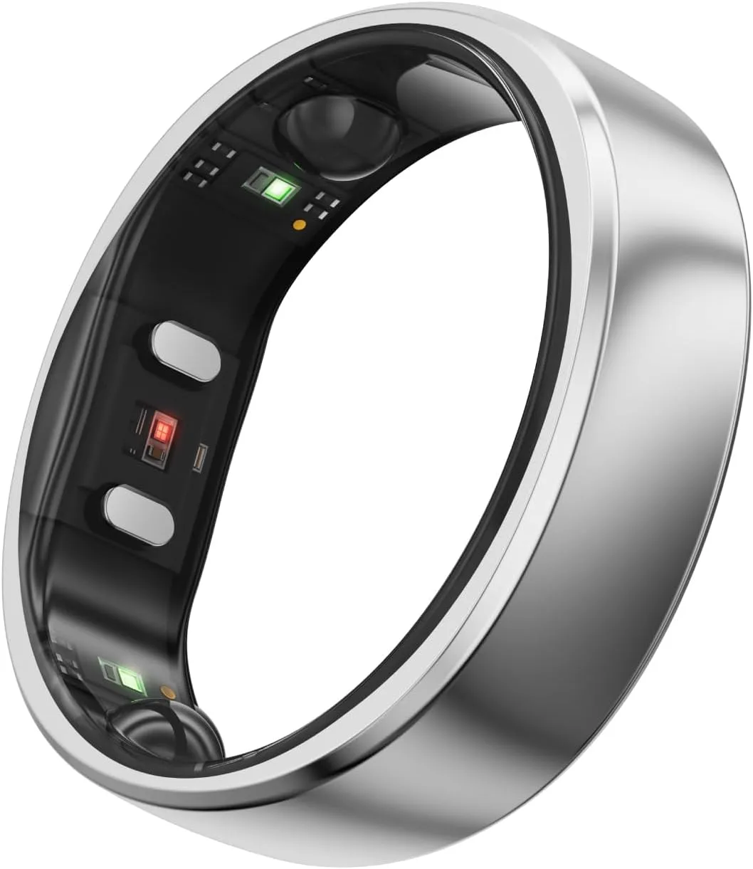 RingConn Gen 2 Smart Ring - Sleep Apnea Monitoring(Silver, Size 10)