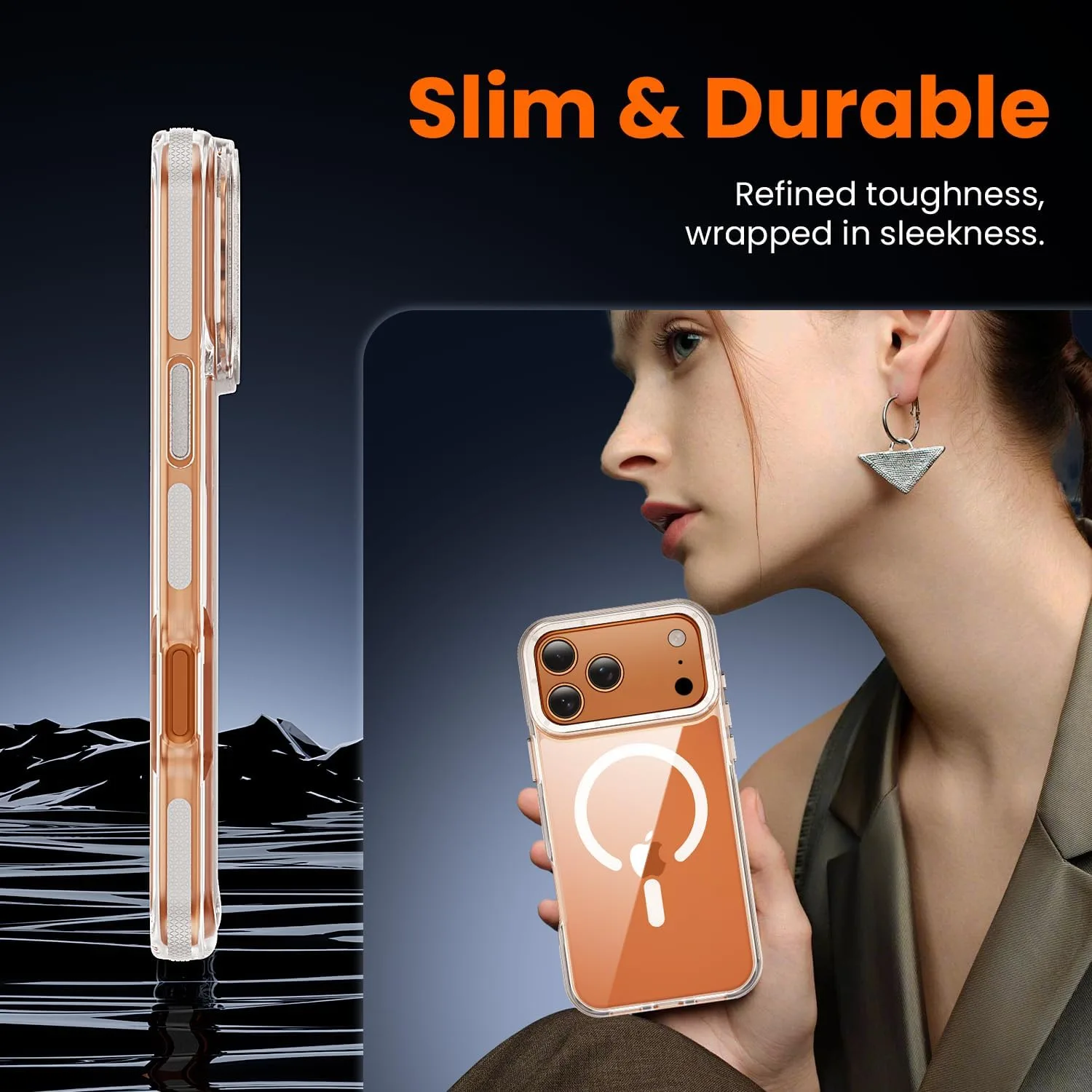 toushion 3 in 1 for iPhone 17 Pro Max Case Clear Bumper